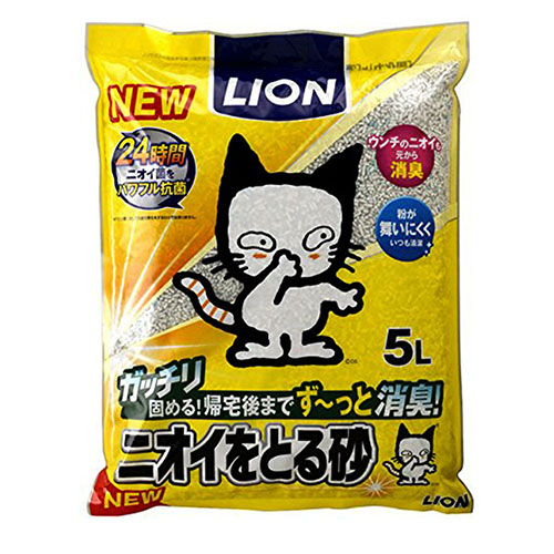 LION 고양이화장실 고양이 냄새잡는 모래 5L