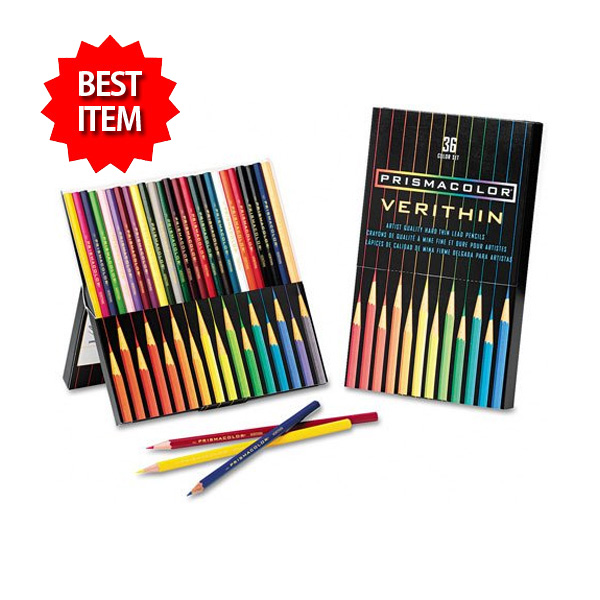 프리즈마컬러 우드케이스 색연필 세트 36색 Prismacolor Verithin Colored Art Woodcase Pencils